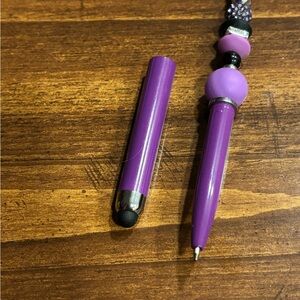 Purple Beaded Stylus Pen